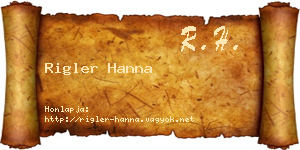Rigler Hanna névjegykártya